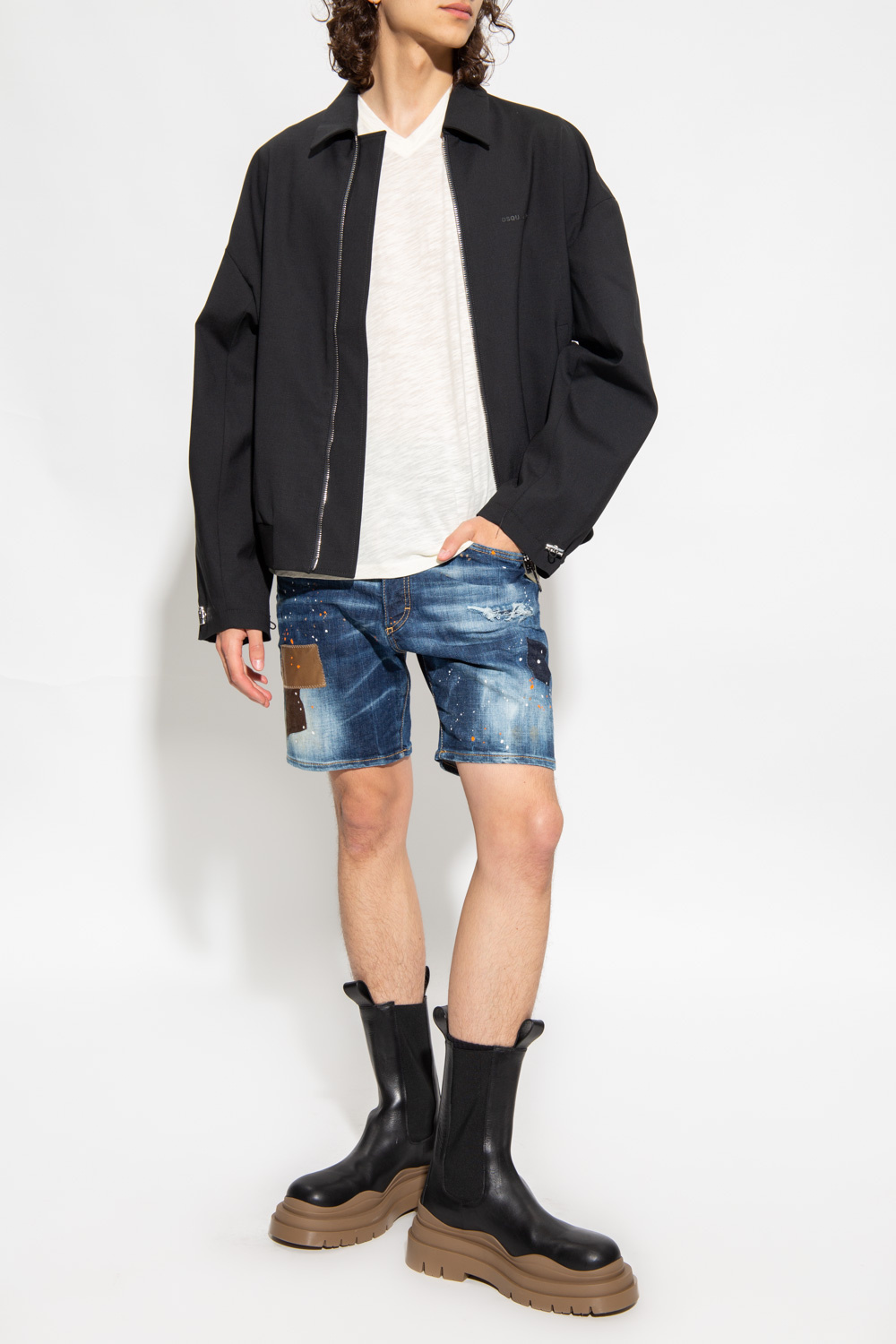 Marine' denim shorts Dsquared2 - bear print sweater dress Marine' denim shorts Dsquared2 - bear print sweater dress